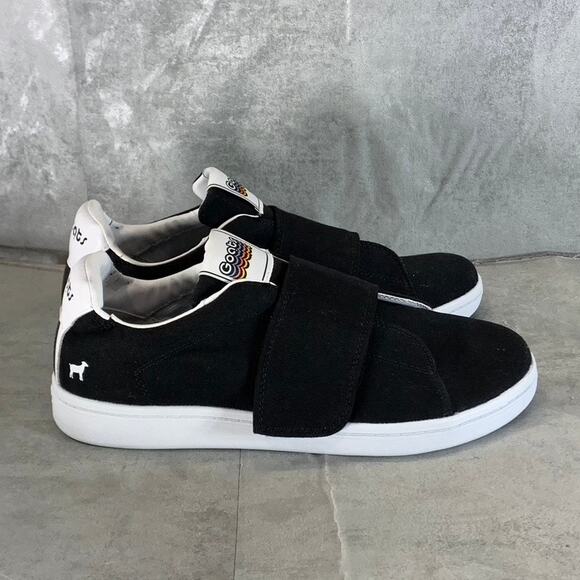 GOATS Men's Black Canvas The 573 Wide-Strap Round-Toe Slip-on Sneakers SZ 11 - Picture 1 of 9